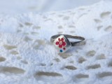 Argint INEL model FLORAL vesel PICTAT MANUAL delicat VECHI finut RAR de efect