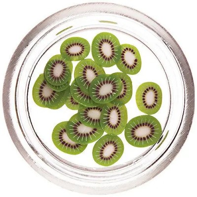 Decorațiuni fimo unghii - kiwi tăiat foto