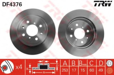 Disc frana SUZUKI WAGON R+ (MM) (2000 - 2016) TRW DF4376 foto