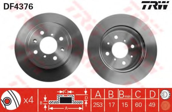 Disc frana OPEL AGILA (A) (H00) (2000 - 2007) TRW DF4376