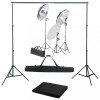 VidaXL Kit studio foto cu set de lumini și fundal 3055121