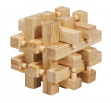 Joc logic IQ din lemn bambus in cutie metalica - 2, Fridolin