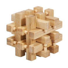 Joc logic IQ din lemn bambus in cutie metalica - 2