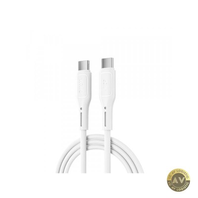 Cablu Date si Incarcare USB-C - USB-C WiWu Wi-C043E Starlink 60W 1m Alb foto