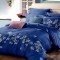 Lenjerie de pat pentru o persoana cu husa de perna dreptunghiulara, Blue world, bumbac mercerizat, multicolor