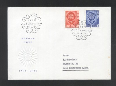 Switzerland 1964 Europa CEPT Mi.800-801 FDC UN.020 foto