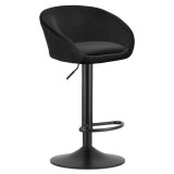 Cumpara ieftin Scaun de bucatarie/bar, Artool, East, rotativ, catifea, negru, 53x46x81-103 cm