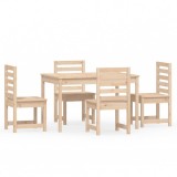 Set de dining pentru gradina, 5 piese, lemn masiv de pin