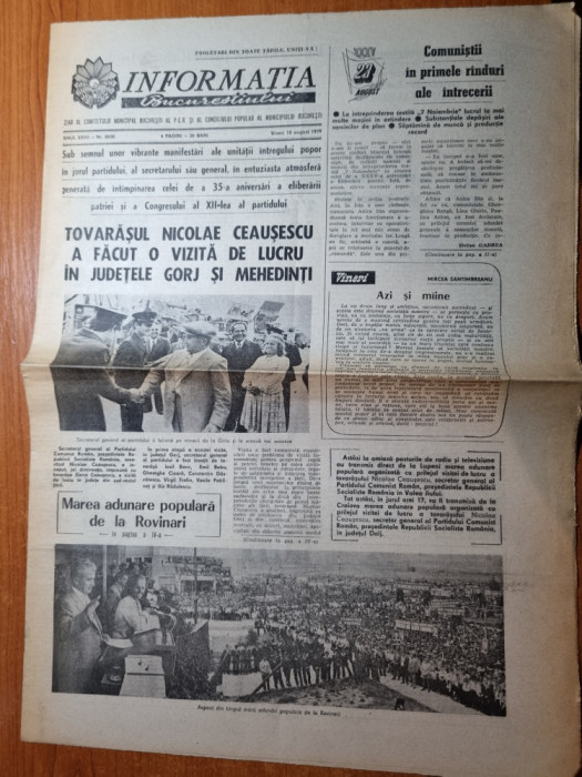 informatia bucurestiului 10 august 1979-ceausescu in jud.gorj,mehedinti,rovinari
