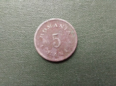 Moneda 5 bani 1900,Romania foto