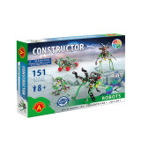 Set constructie 151 piese metalice Constructor Roboti 4in1, Alexander EduKinder World, Alexander Toys