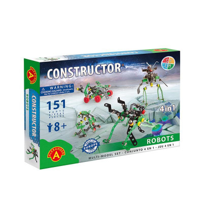 Set constructie 151 piese metalice Constructor Roboti 4in1, Alexander EduKinder World foto
