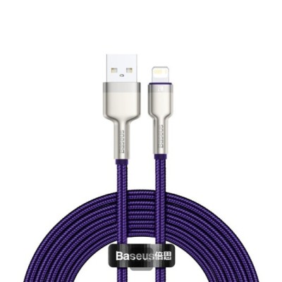 Cablu de Date USB la Lightning 2.4A, 2m - Baseus Cafule (CALJK-B05) - Purple foto
