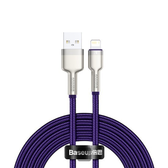 Cablu de Date USB la Lightning 2.4A, 2m - Baseus Cafule (CALJK-B05) - Purple