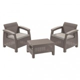 Cumpara ieftin Set de mobilier de grădină Corfu Weekend, culoare cappuccino, cu pernă nisip