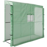 Outsunny Sera Inclinata Portabila 200x80x200cm cu 2 Usi Rulante Fereastra Plasa Verde | Aosom Romania