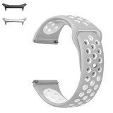 Curea silicon compatibila Samsung Galaxy Watch Ultra, Alb/Gri