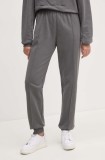 Dkny pantaloni de trening din bumbac culoarea gri, neted, D2B4A140