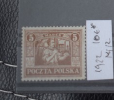 TS23 - Timbre serie Polonia - 1922 * nestampilat val 5 Mi 12