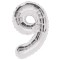 Balon folie cifra, model gigant, culoare argintiu, inaltime 74 cm model model 9 MultiMark GlobalProd
