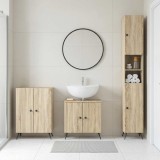 Cumpara ieftin Set de cabinet pentru baie cu 3 piese BREDA Stejar Sonoma