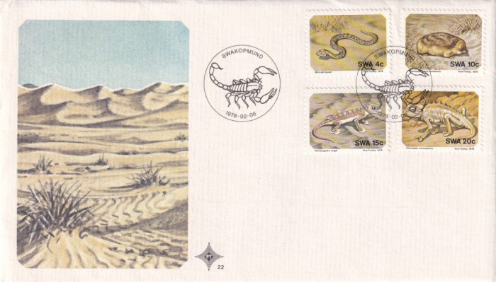 FILATELIE TEMATICA - PLIC AFRICA DE SUD TEMATICA FAUNA REPTILE