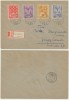 ROMANIA Ardealul de Nord 1945 plic circulat cu 4 timbre dantelate Oradea II, Aviatie, Stampilat