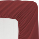 Cumpara ieftin Cearsaf de pat cu elastic din bumbac ranforce 100%, densitate 120 g/mp, Grena