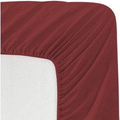 Cearsaf de pat cu elastic din bumbac ranforce 100%, densitate 120 g/mp, Grena