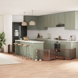 vidaXL Poartă c&acirc;ini pliabilă cu ușă 8 panouri maro 640 cm, lemn plop 3155746