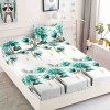 Husa de pat cu elastic alba cu flori albastre 180x200cm D085, Jojo Home