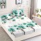 Husa de pat cu elastic alba cu flori albastre 180x200cm D085