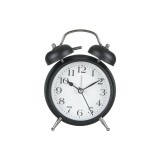 Ceas Desteptator de masa cu alarma, Mecanism Silentios, Non-Ticking, eSIMPLU, Negru-mat, Metalic