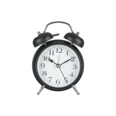 Ceas Desteptator de masa cu alarma, Mecanism Silentios, Non-Ticking, eSIMPLU, Negru-mat, Metalic foto