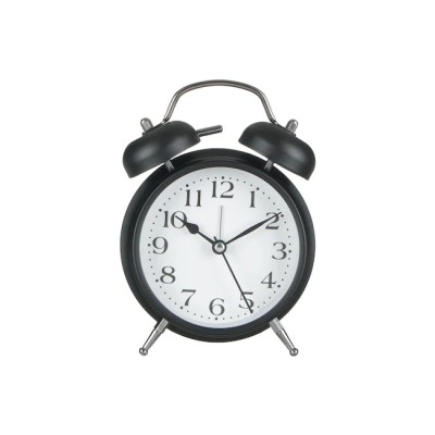 Ceas Desteptator de masa cu alarma, Mecanism Silentios, Non-Ticking, eSIMPLU, Negru-mat, Metalic foto