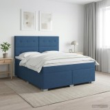 Cumpara ieftin Pat boxspring cu saltea albastru 160 x 200 cm Tesatura
