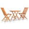 vidaXL Set mobilier de bistro pliabil, 3 piese, lemn masiv de tec