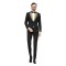 Sacou barbati ceremonie negru cu broderie aurie S029