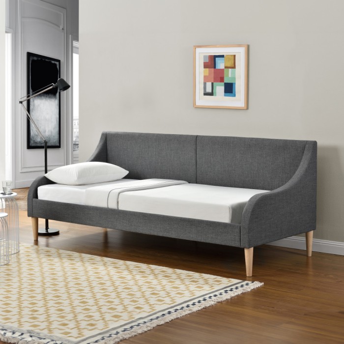 Canapea Dona tesatura gri inchis fara saltea [en.casa] HausGarden Leisure