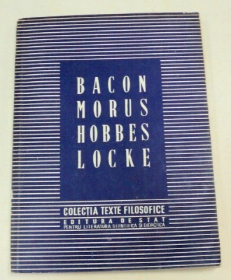 BACON , MORUS , HOBBES , LOCKE , 1951 foto