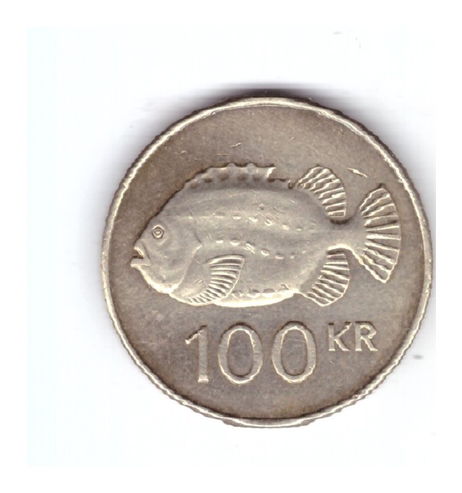 Moneda Islanda 100 kronur 2011, stare foarte buna, curata