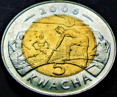 Moneda exotica bimetal 5 KWACHA - Republica MALAWI, anul 2006 * cod 2877 = A.UNC foto