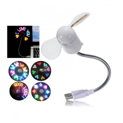 Ventilator prin USB cu brat flexibil si diverse mesaje luminoase foto
