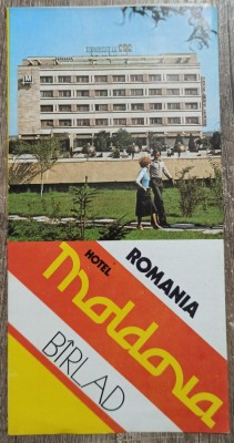 Brosura Hotel Moldova din Barlad, perioada comunista foto