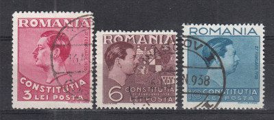 ROMANIA 1938 LP 124 CONSTITUTIA SERIE STAMPILATA foto