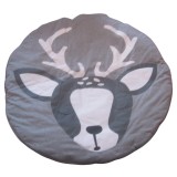 Covoras pentru copii, diametru 85 cm, gri, alb