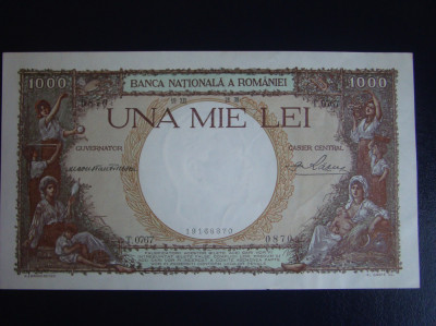 Bancnota 1000 lei 1938 ROMANIA - UNC foto