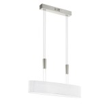 Lustra tip pendul Romao II, LED, metal/textil, alba, 75 x 110 x 17 cm, 16w