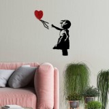 Cumpara ieftin Tablou metalic Banksy Rosu 105x85 cm