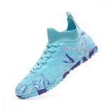 Ghete de fotbal MBrands, 8.3 cu glezna pentru teren sintetic, culoare turcoaz 41